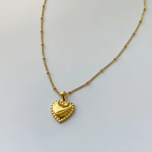 Beaded Heart Pendant Necklace