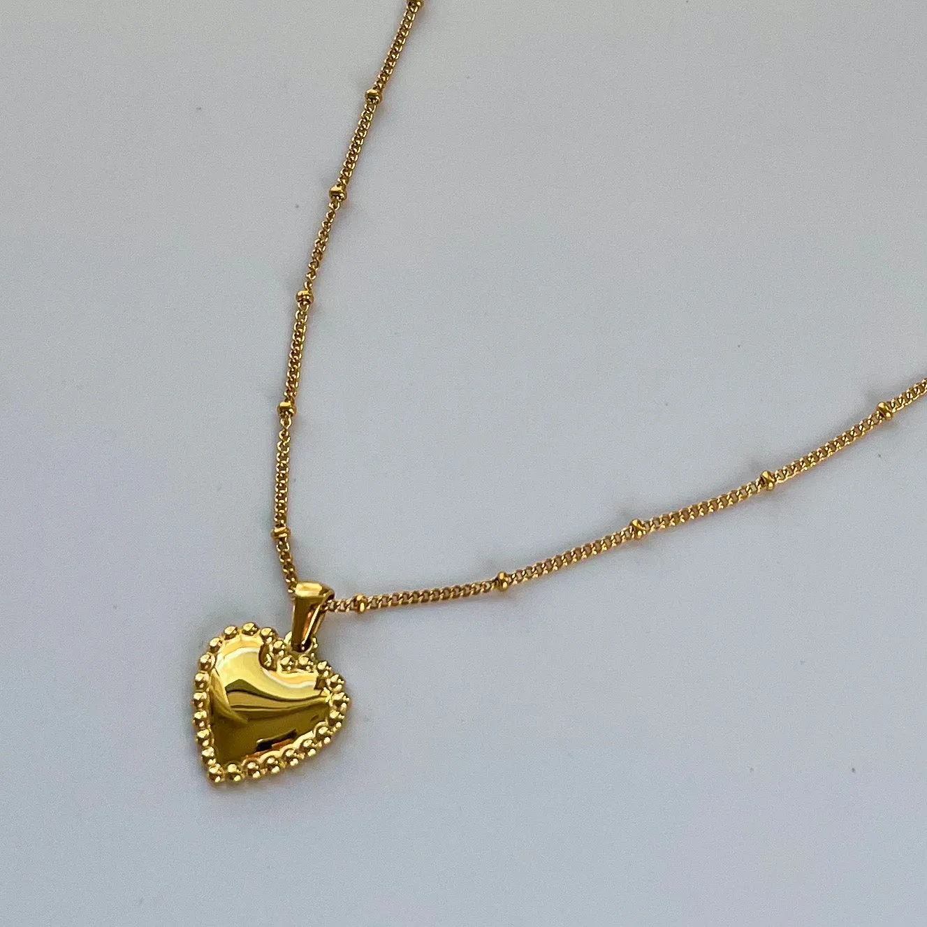 Beaded Heart Pendant Necklace