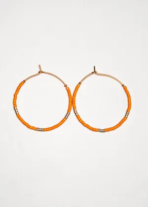 Beaded Summer Hoop in Orange