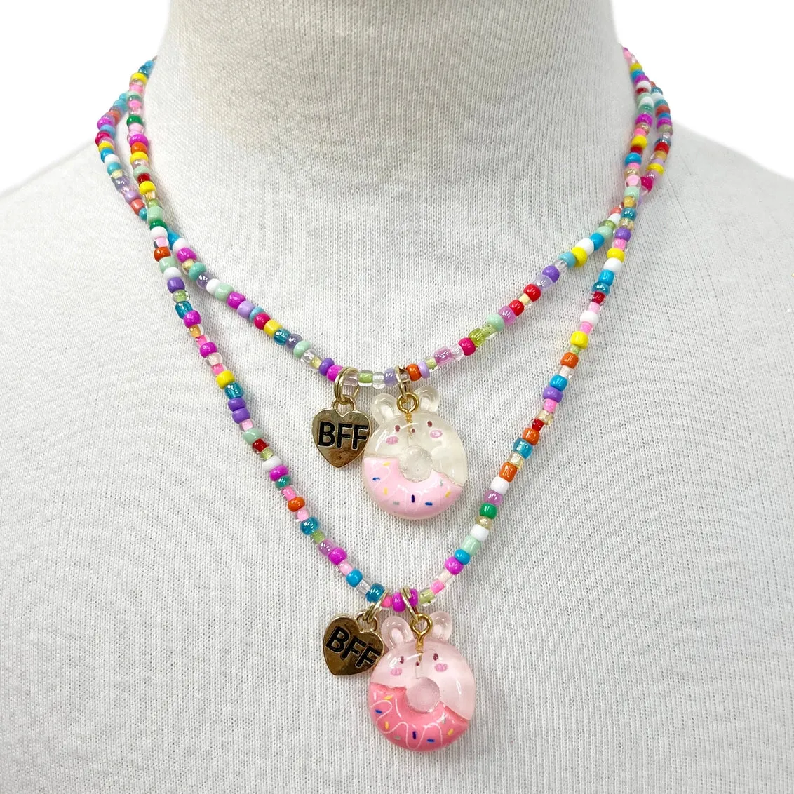Bff Donut Necklace Set
