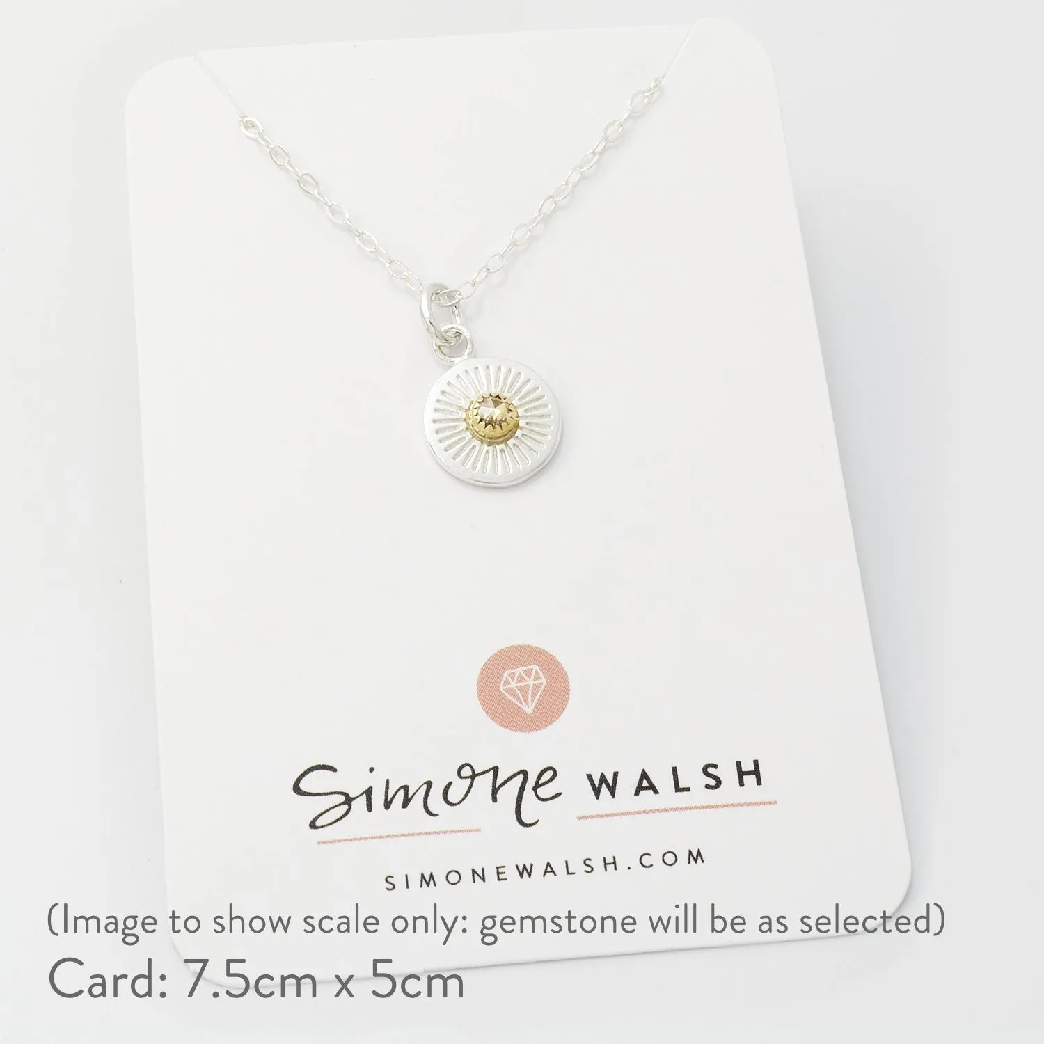 Birthstone Silver Pendant: Ruby