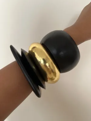 Black Wooden Chunky Stack