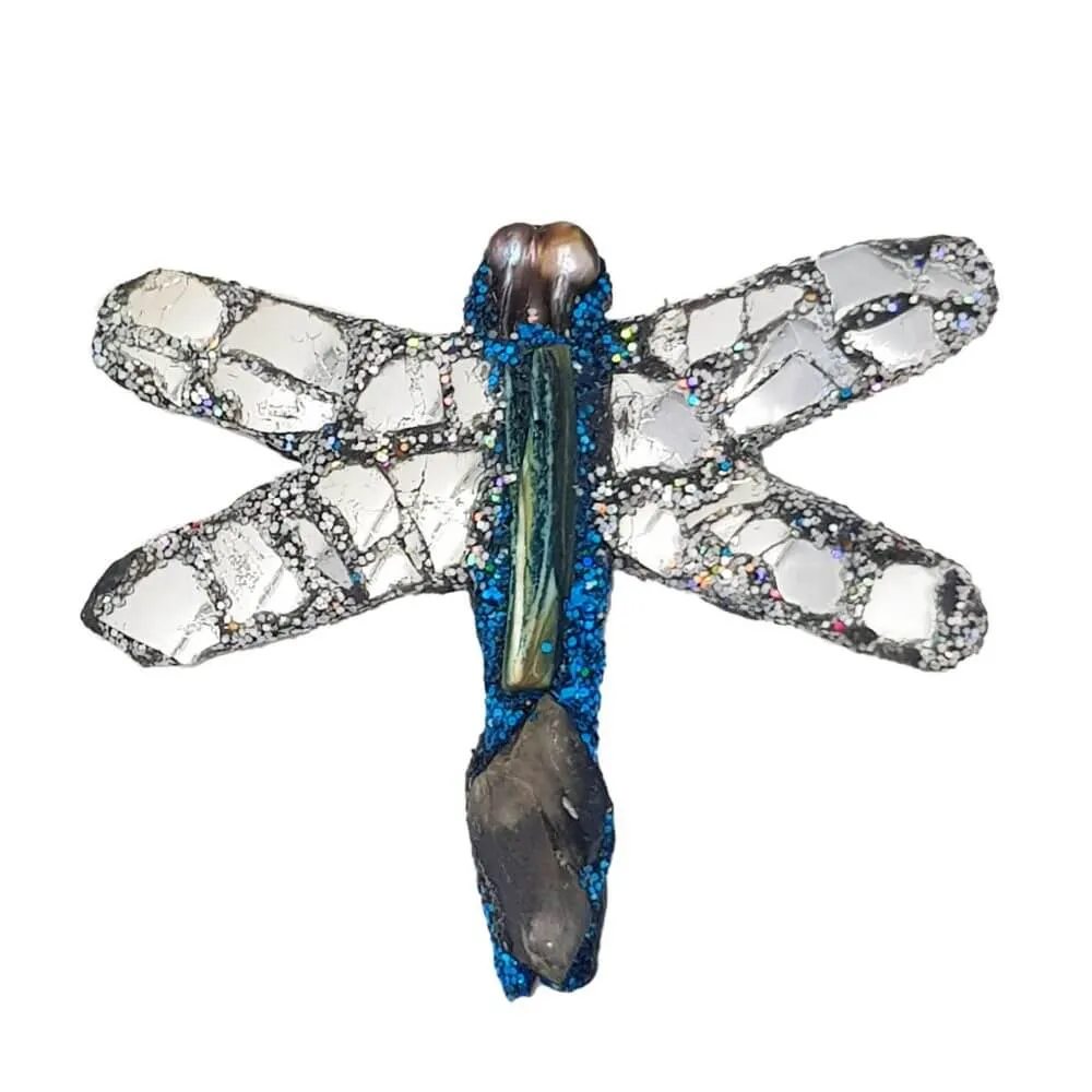 BLUE AND SILVER DRAGONFLY BROOCH - POLLINATOR