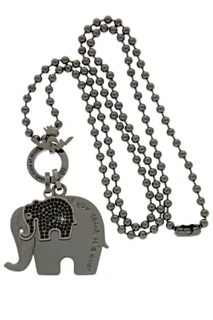 BOMBAY ELEPHANT Gunmetal Silver Pendant