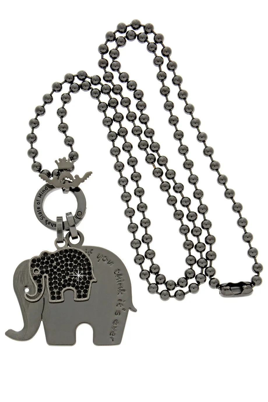BOMBAY ELEPHANT Gunmetal Silver Pendant