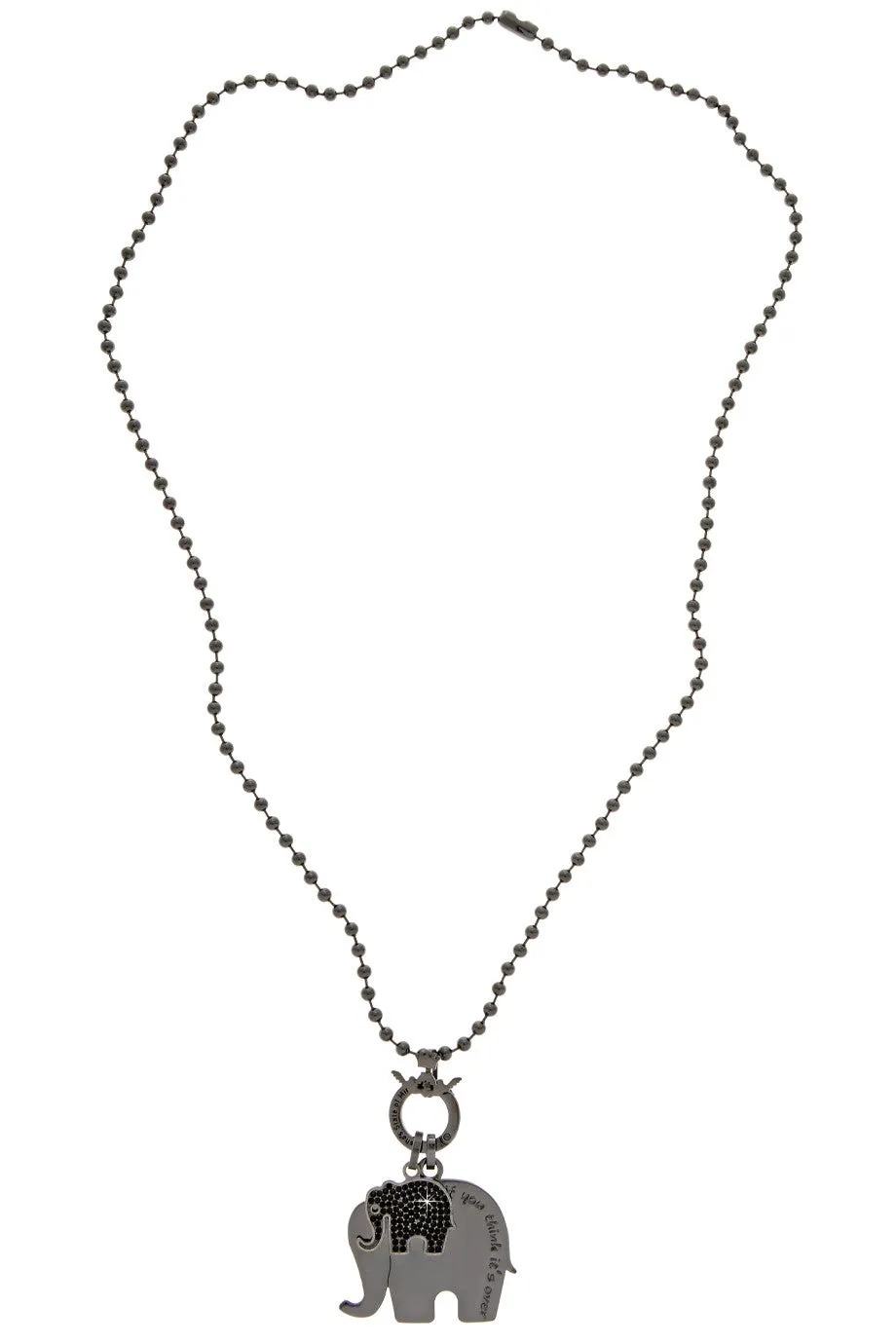 BOMBAY ELEPHANT Gunmetal Silver Pendant
