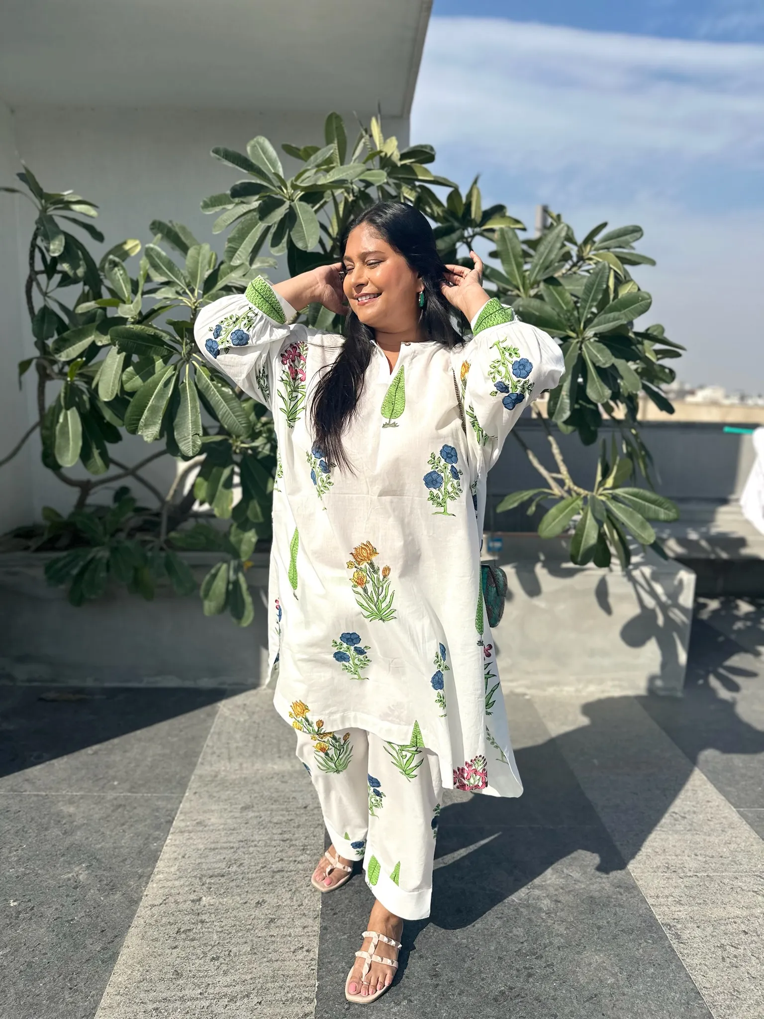 Boxy lily block printed co-ord set