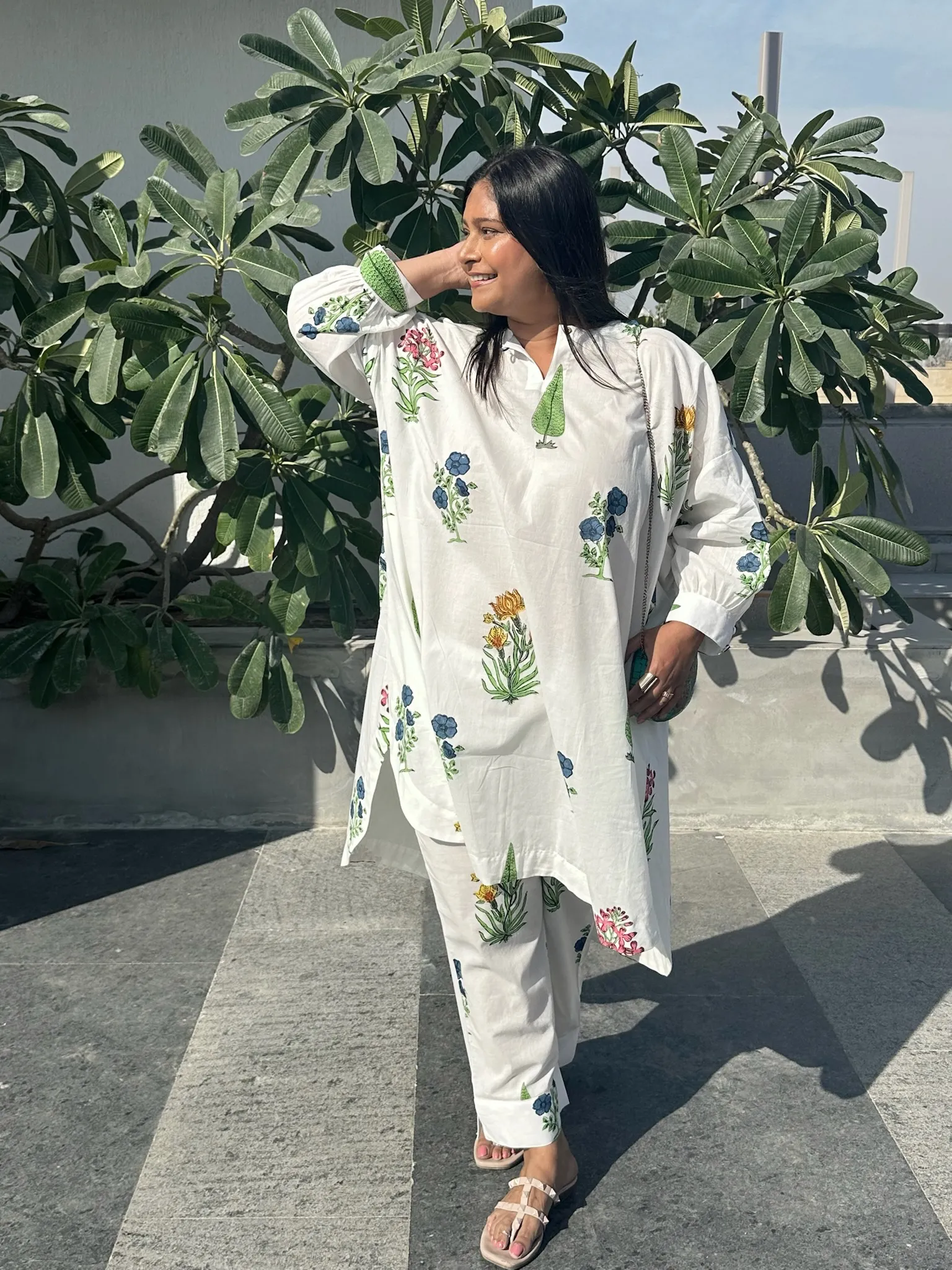 Boxy lily block printed co-ord set