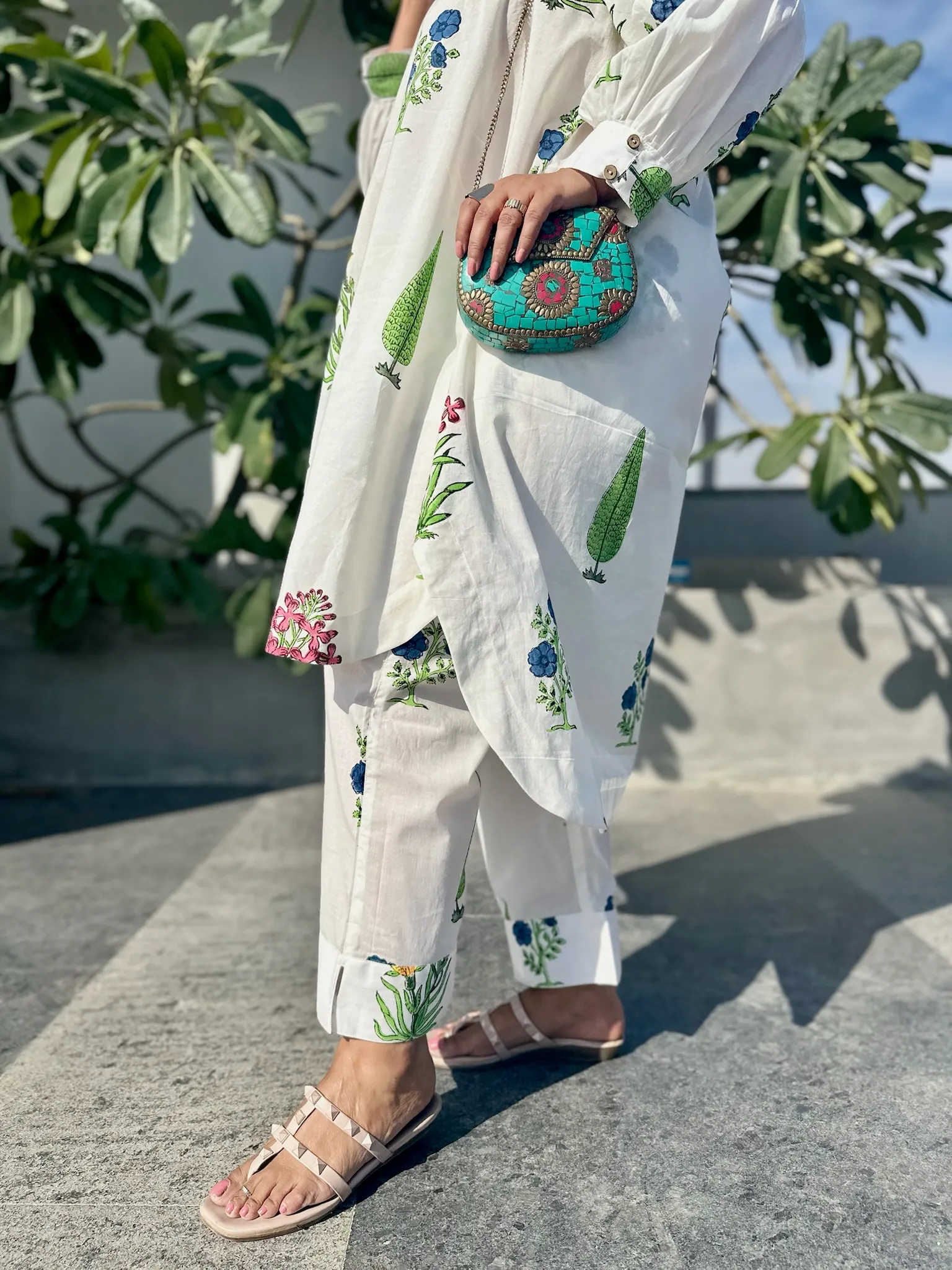 Boxy lily block printed co-ord set