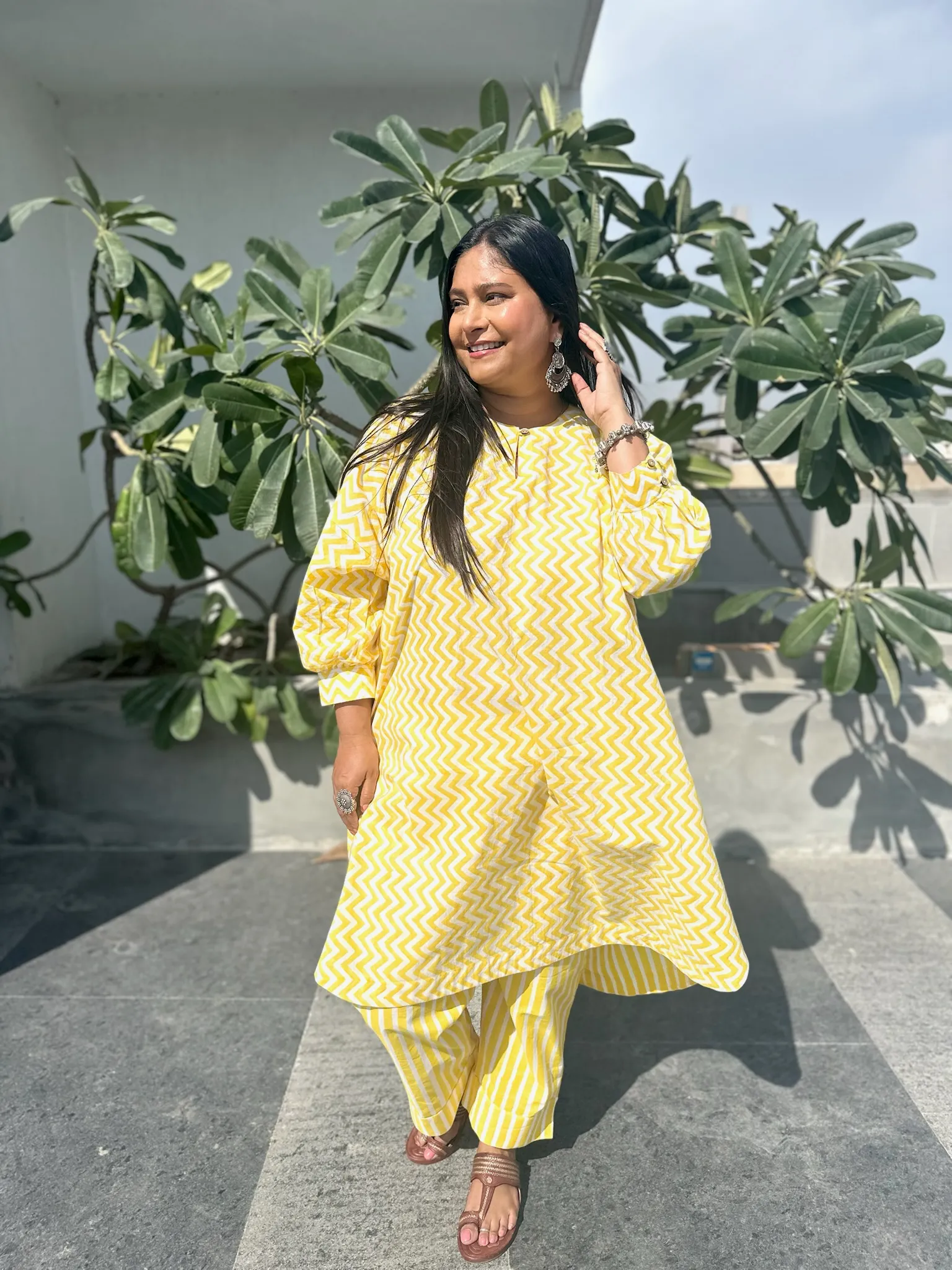 Boxy Yellow Striped Co-ord Set
