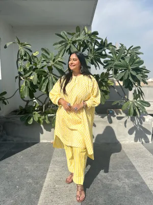 Boxy Yellow Striped Co-ord Set