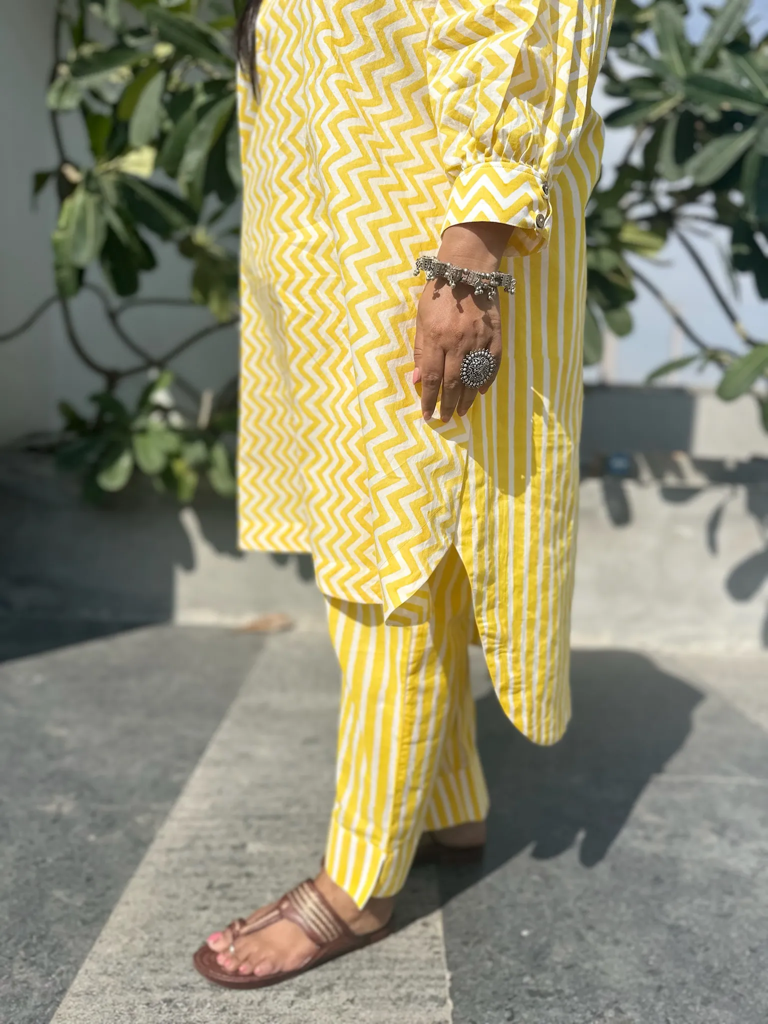 Boxy Yellow Striped Co-ord Set