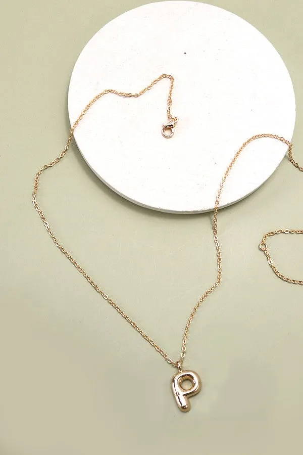 Bubble Gold Initial Necklaces