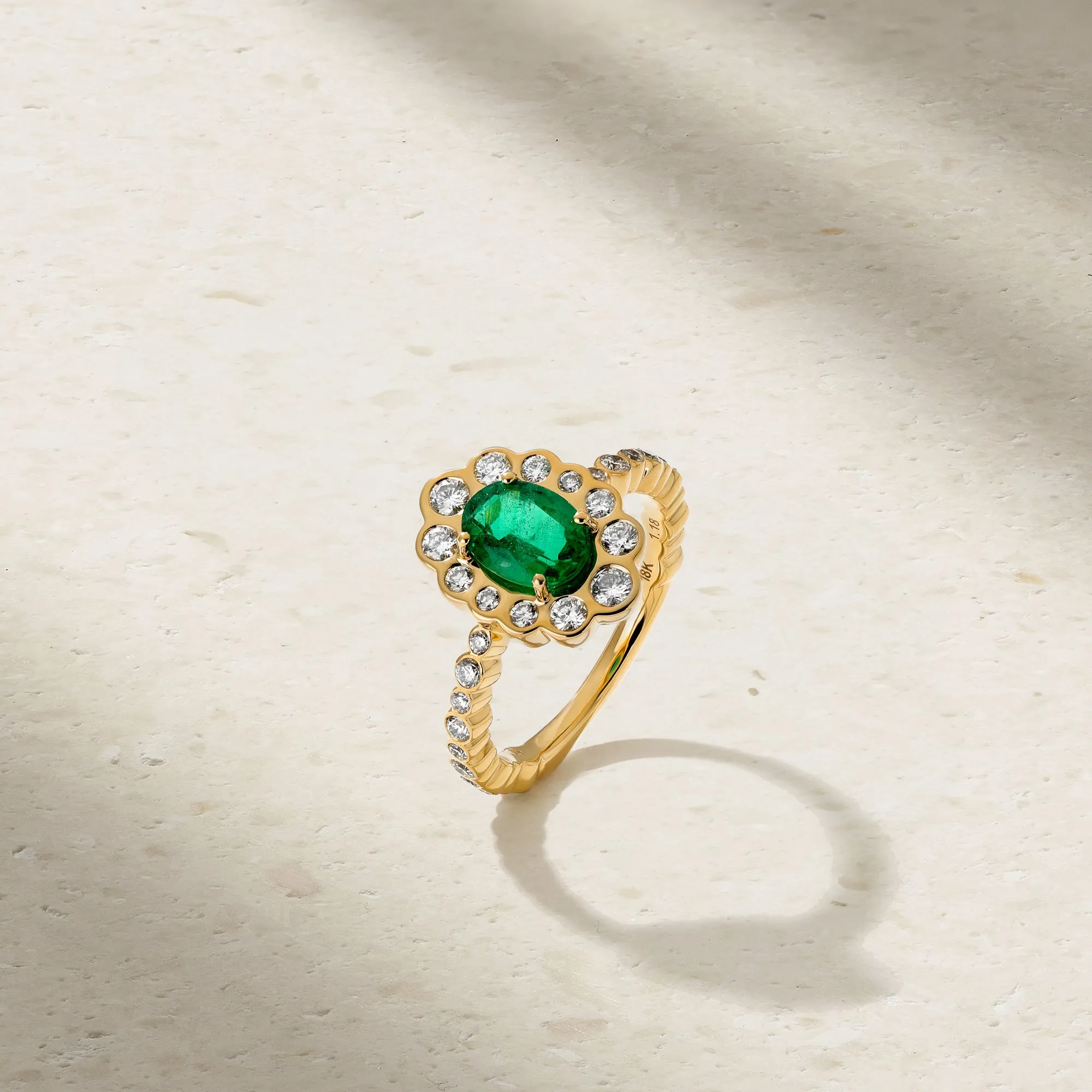 Bubbly Jubilee Emerald and Diamond Ring