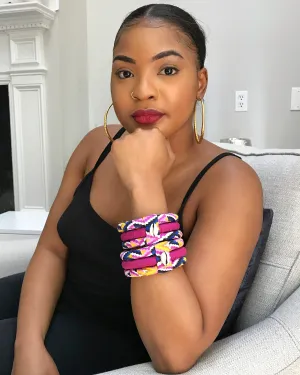 Charlene Cowries African Print Bangle Bracelets