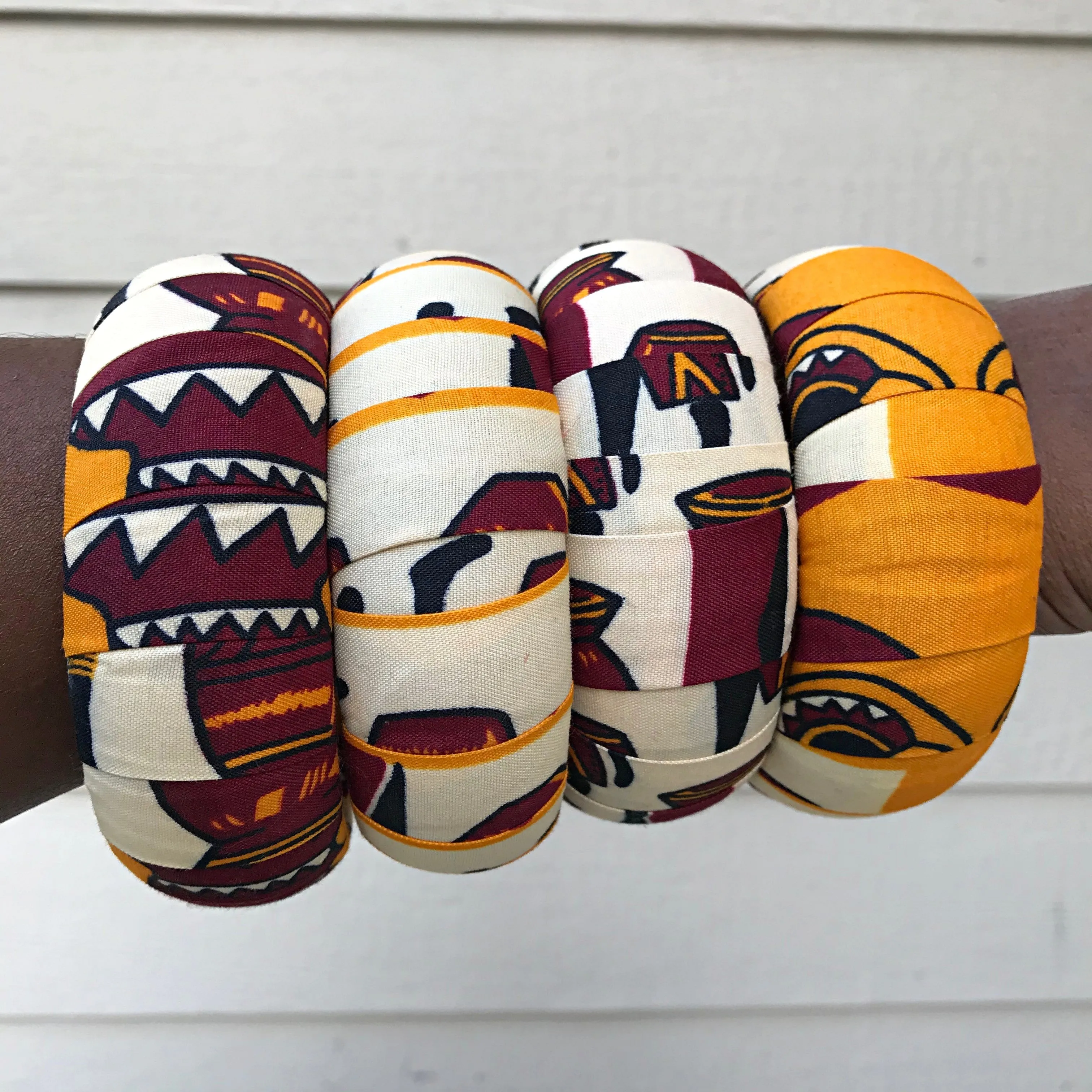 Chike African Print Bangle Bracelets