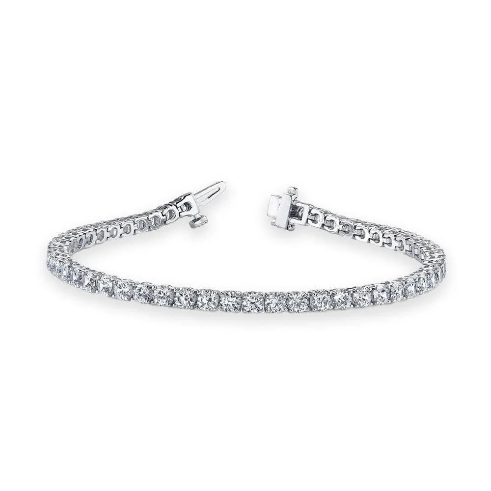 classic 4ctw lab-grown diamond round brilliant cut 14K Gold tennis bracelet