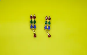 Classy Earring with Multicolour Meenakari - Handmade Assamese Jewellery