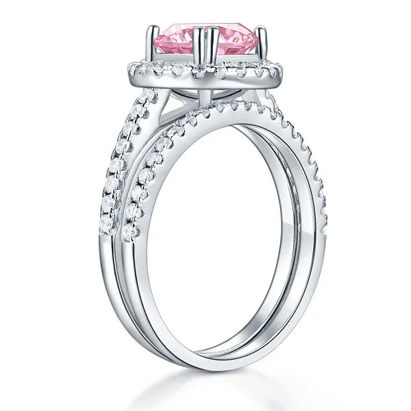 Classy Pink Halo Ring