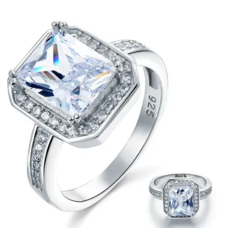 Classy rectangle silver ring.