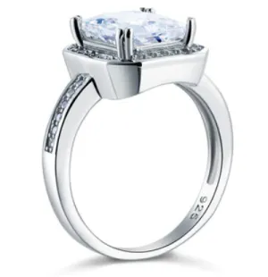 Classy rectangle silver ring.