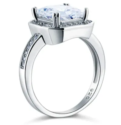 Classy rectangle silver ring.