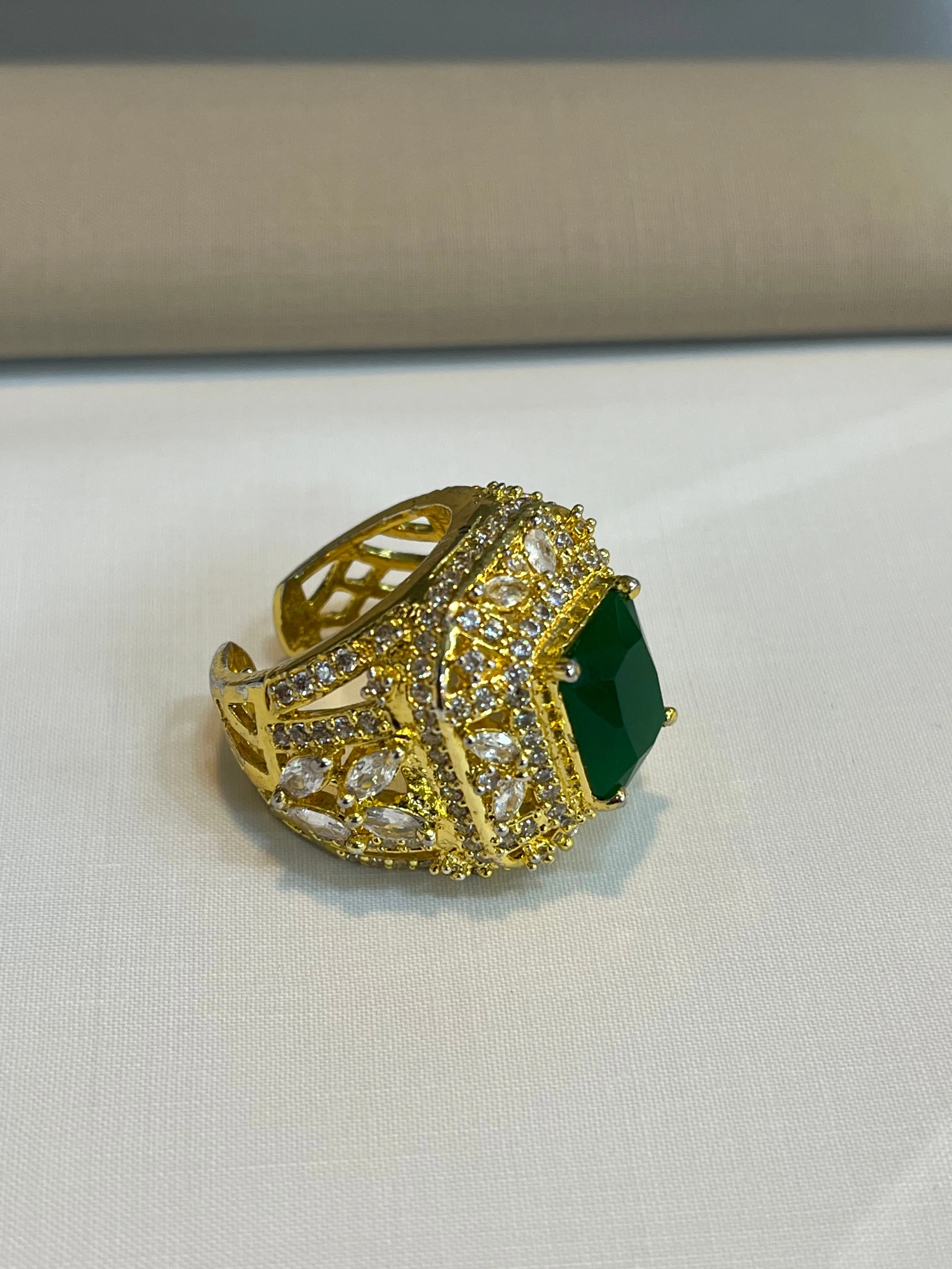 Classy Style Big Centred Stone Ring (Adjustable)