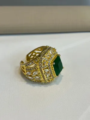Classy Style Big Centred Stone Ring (Adjustable)