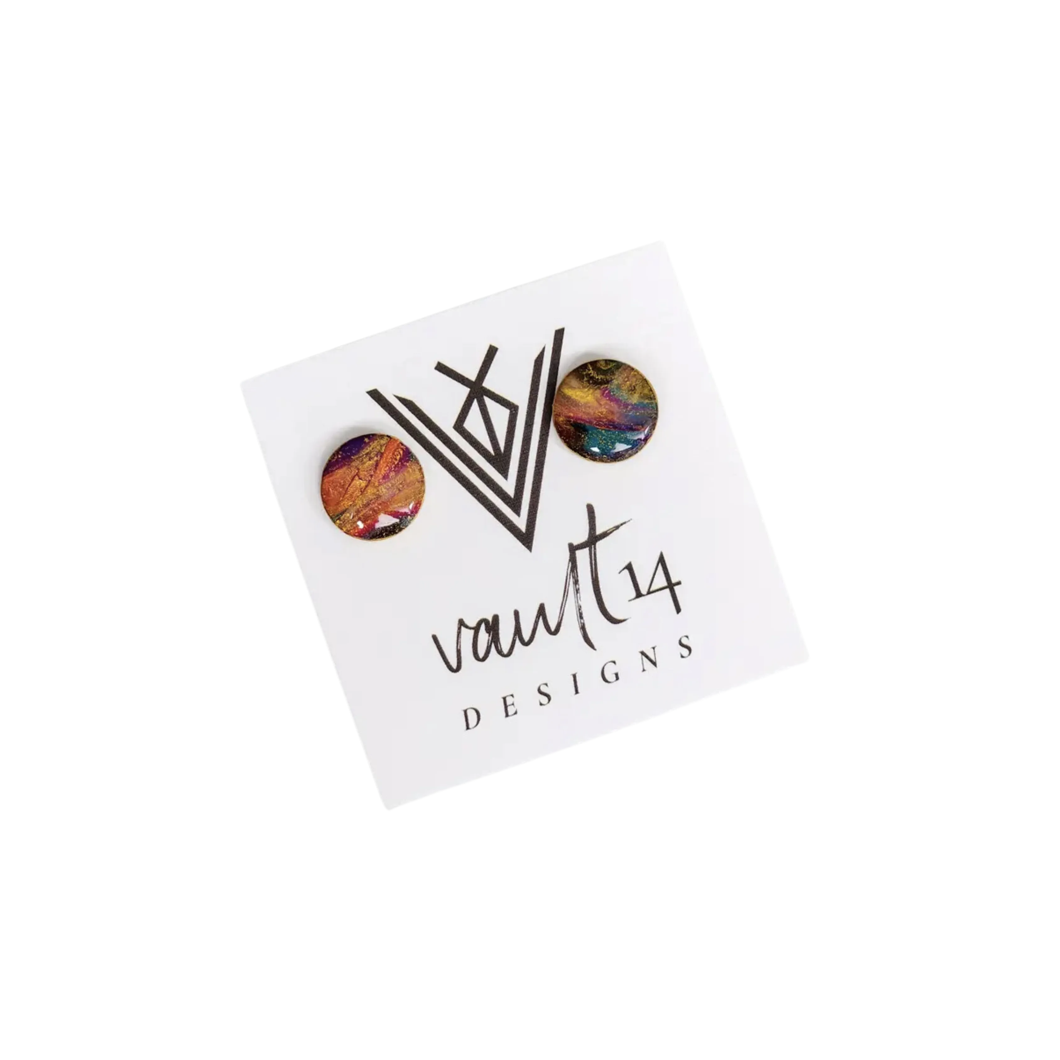 Colorful Circle Stud Earrings