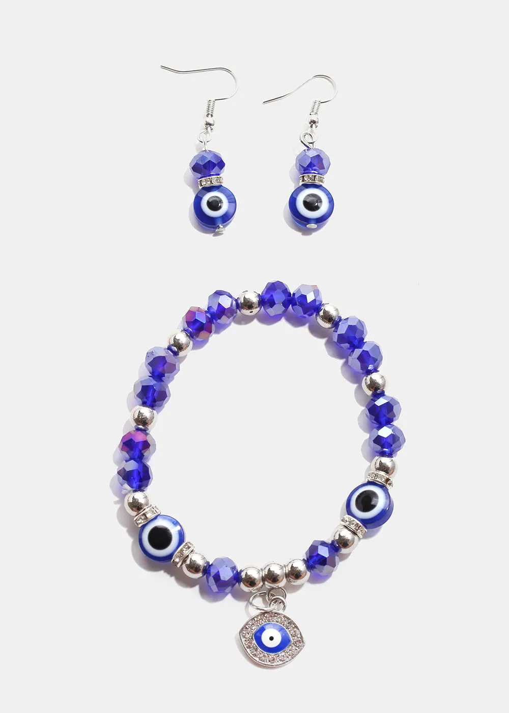 Colorful Evil Eye Bracelet & Earring Set