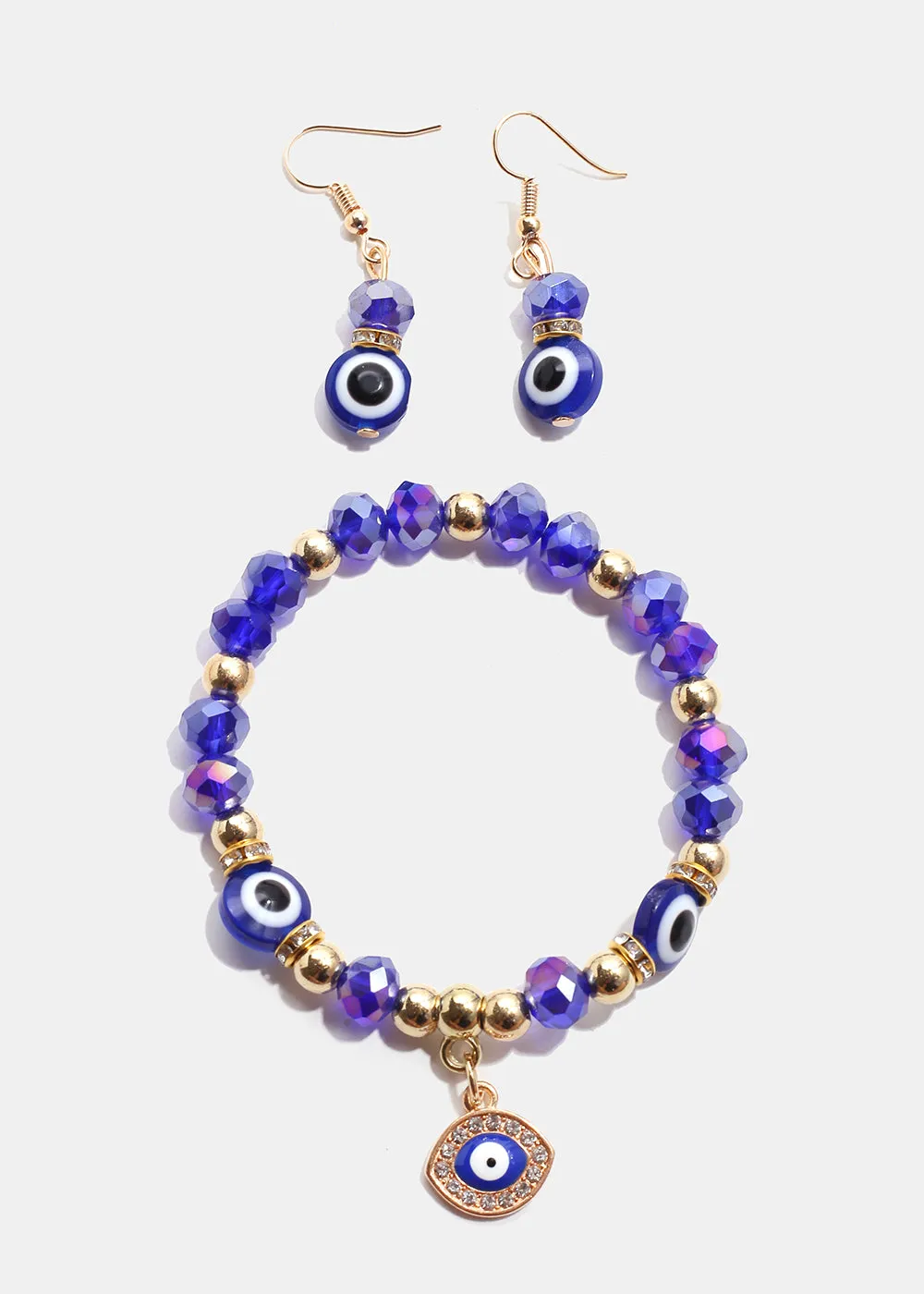 Colorful Evil Eye Bracelet & Earring Set