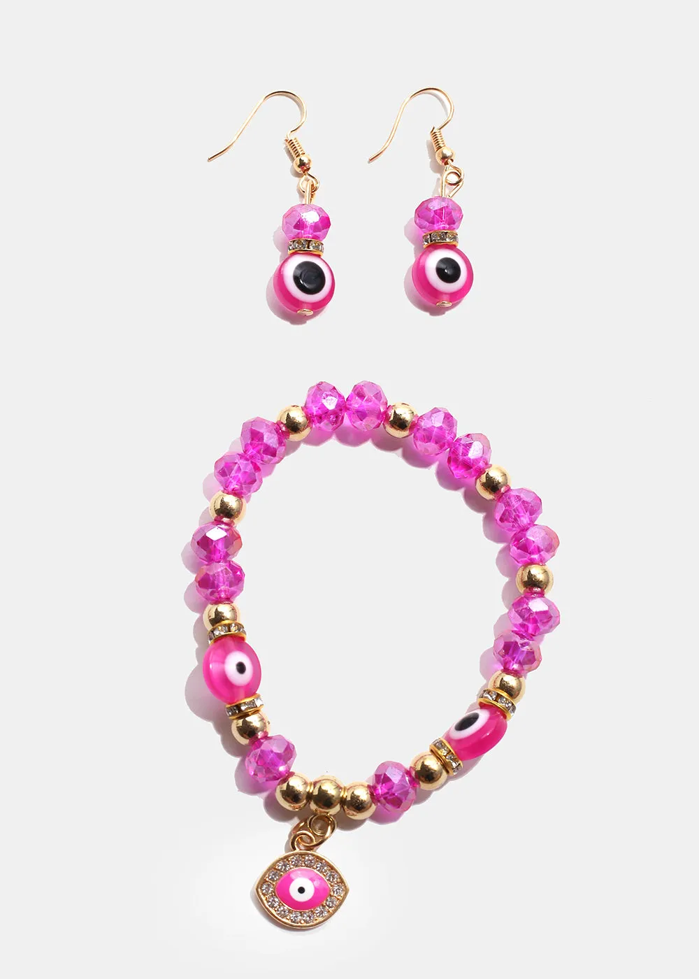 Colorful Evil Eye Bracelet & Earring Set