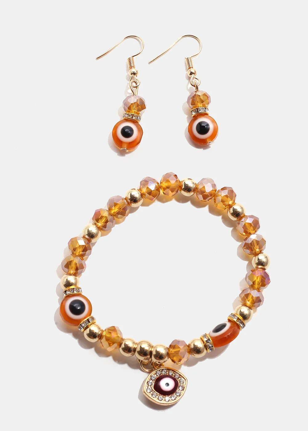 Colorful Evil Eye Bracelet & Earring Set