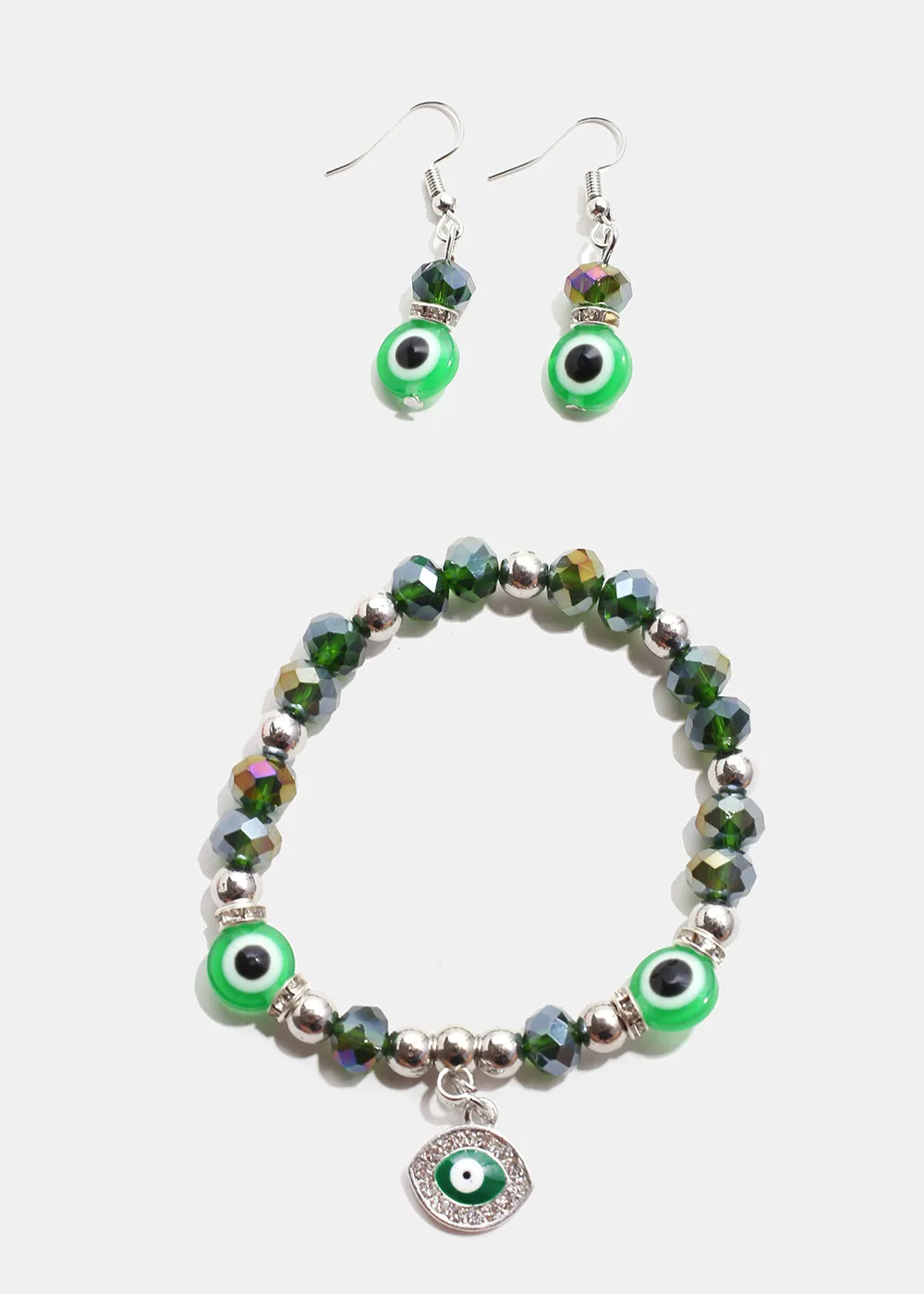 Colorful Evil Eye Bracelet & Earring Set