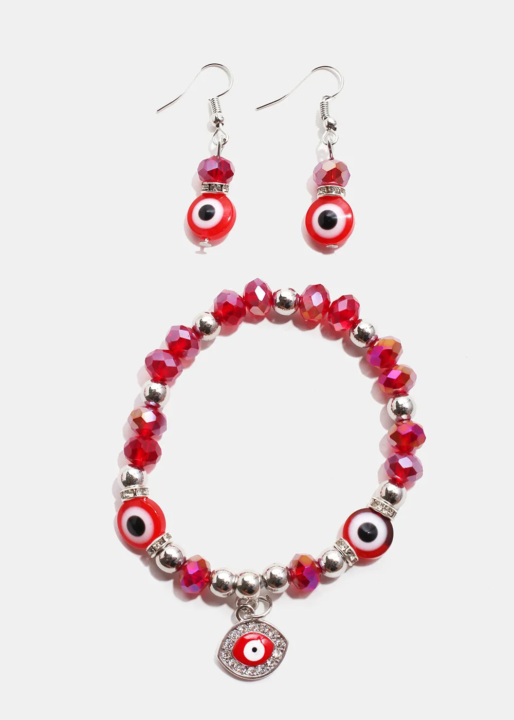 Colorful Evil Eye Bracelet & Earring Set
