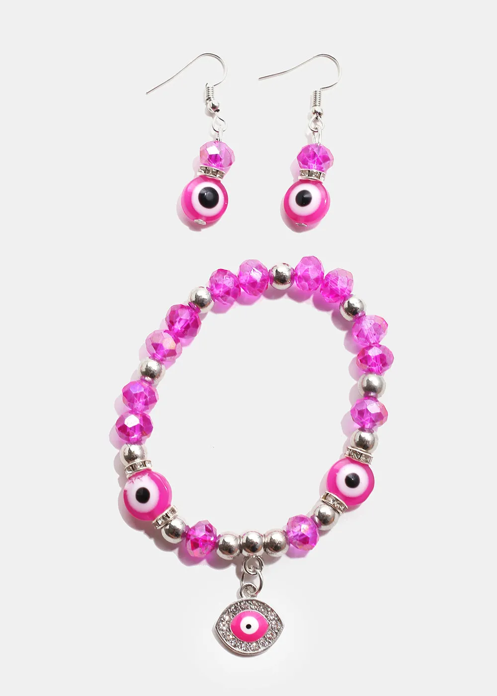 Colorful Evil Eye Bracelet & Earring Set