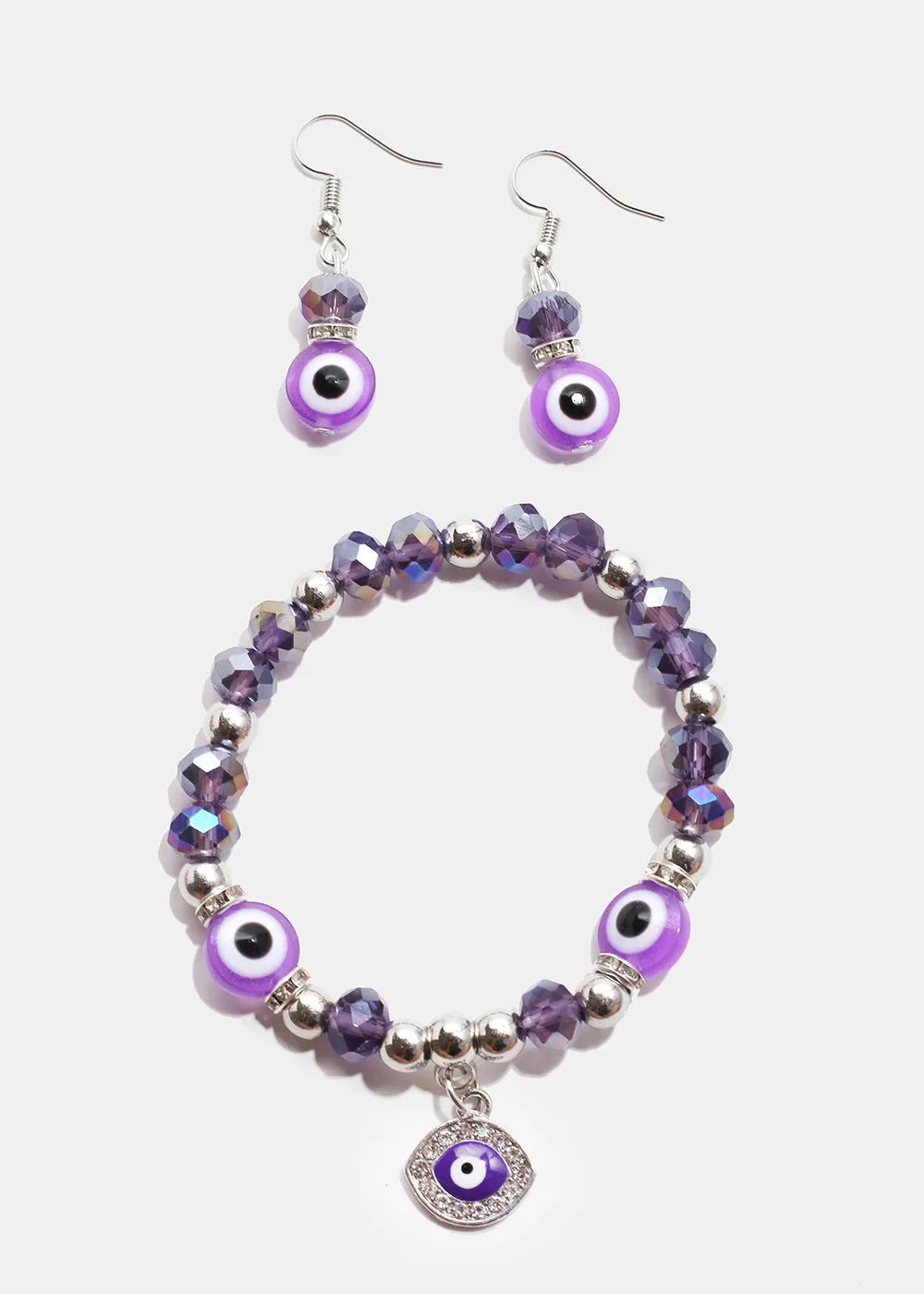 Colorful Evil Eye Bracelet & Earring Set