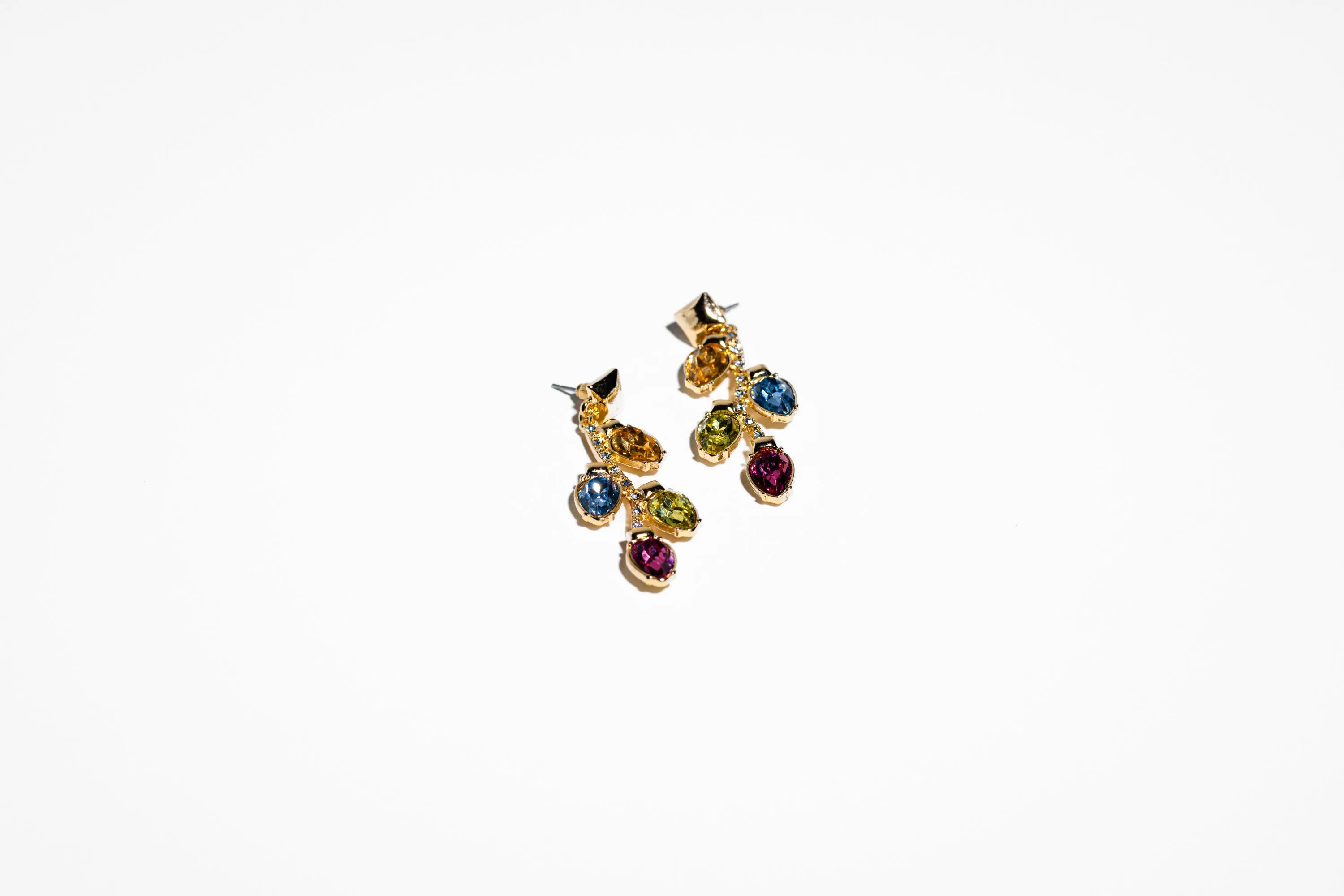 Colorful Gold Glass Earrings