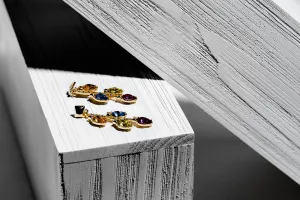 Colorful Gold Glass Earrings