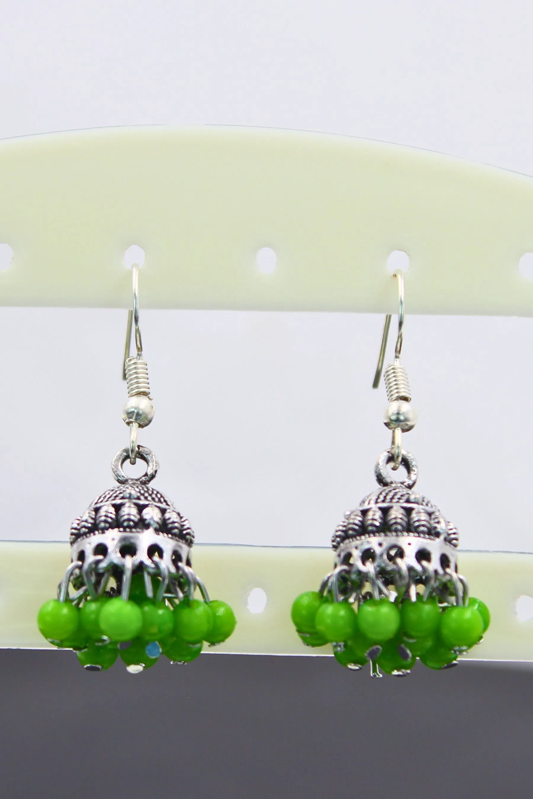 Colorful Jhumka Brass Earrings - Vibrant & Lightweight Traditional