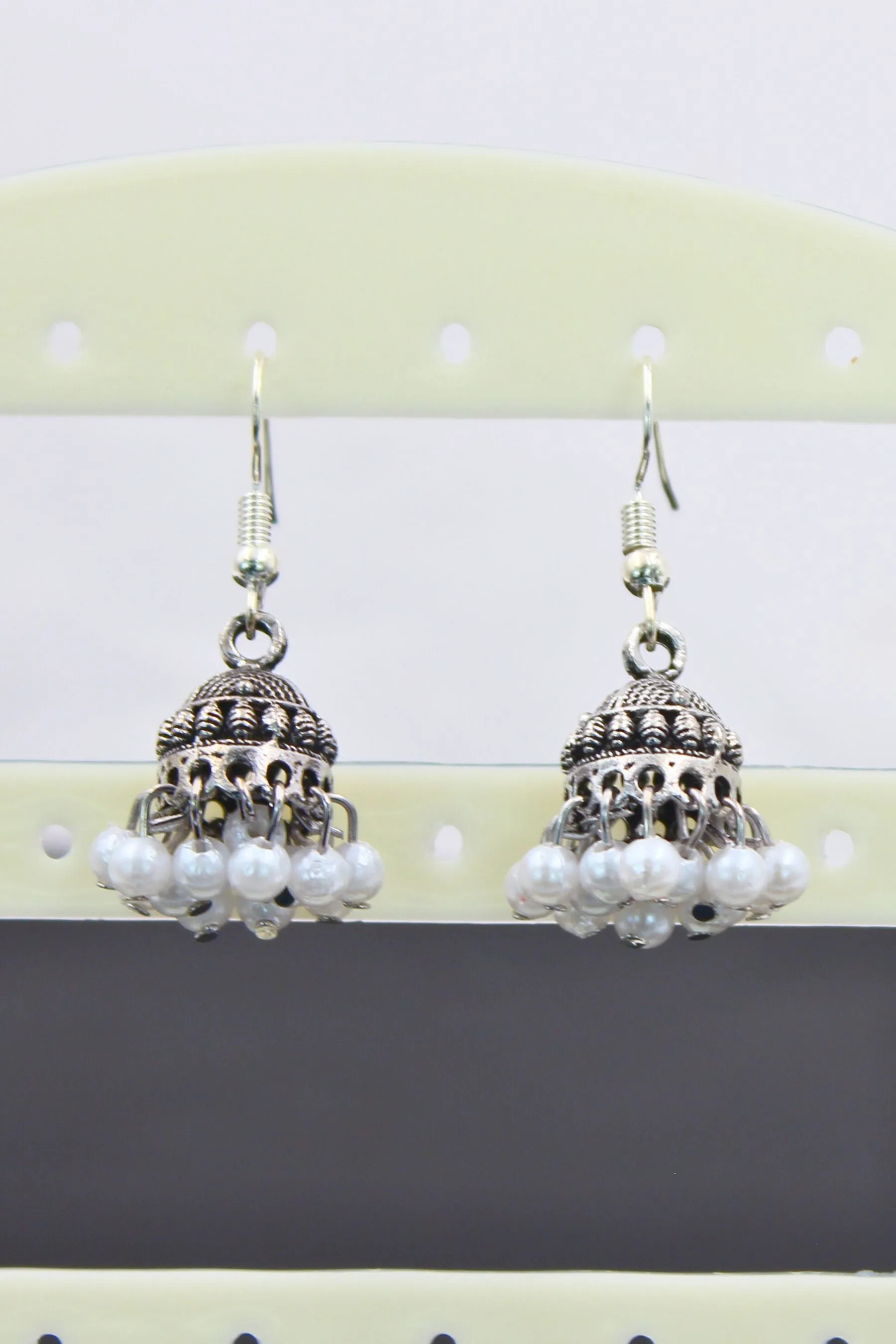 Colorful Jhumka Brass Earrings - Vibrant & Lightweight Traditional