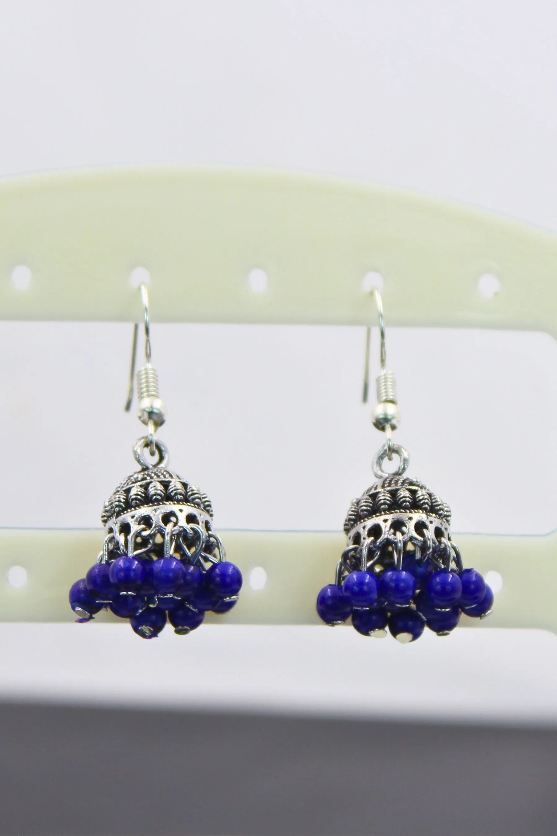 Colorful Jhumka Brass Earrings - Vibrant & Lightweight Traditional