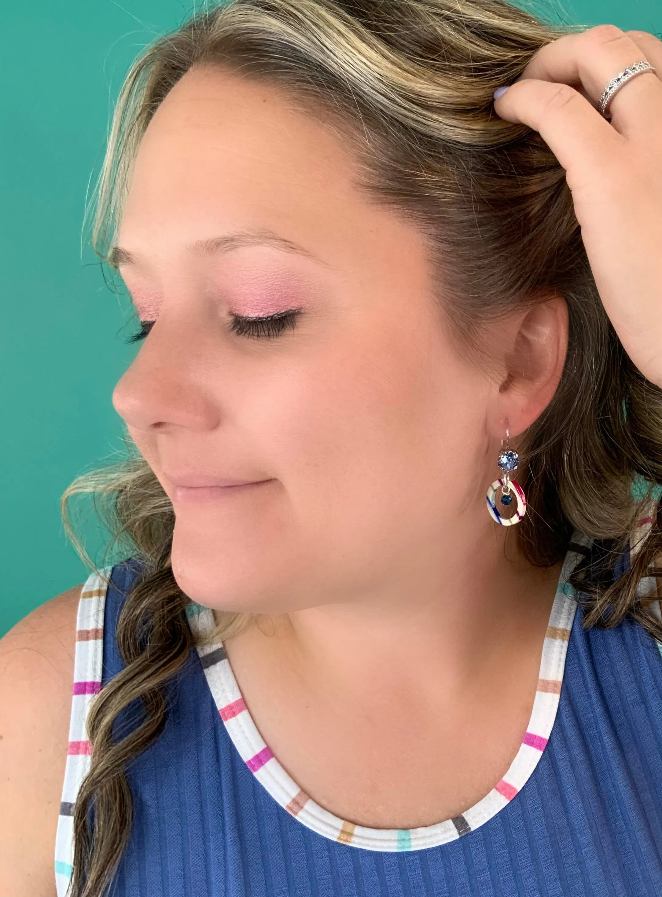 Colorful Stripe Drop Earrings