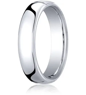 Comfort-fit 14K White Gold Wedding Band with Nouveau-fit Polished Finish – 5.5 mm