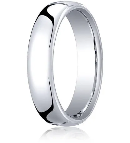 Comfort-fit 14K White Gold Wedding Band with Nouveau-fit Polished Finish – 5.5 mm