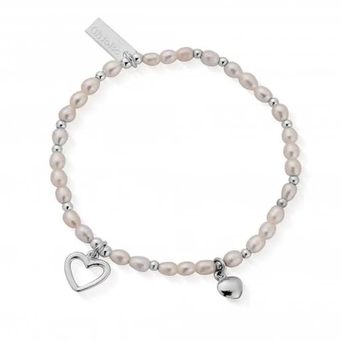 Confetti Falls Silver Forever Love Pearl Bracelet 18cm SBFOREVER18
