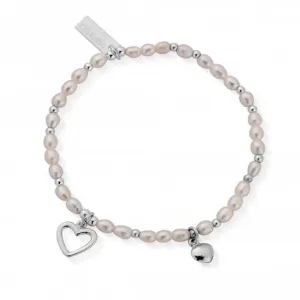 Confetti Falls Silver Forever Love Pearl Bracelet 18cm SBFOREVER18
