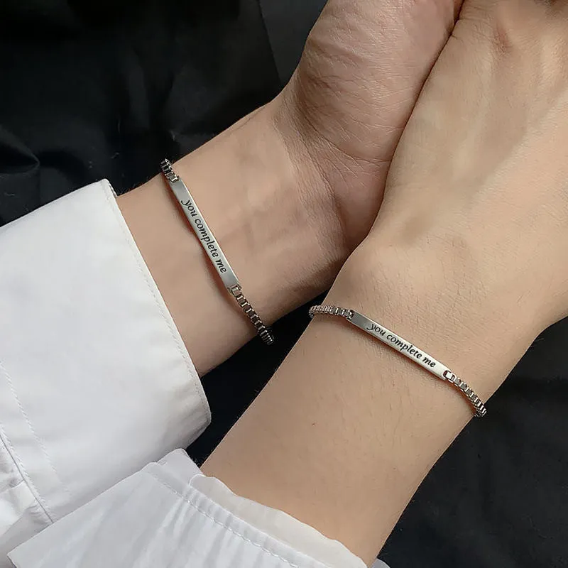 Couple Bracelets Silver Promise Bracelets For Couples Hand Chain Bracelet