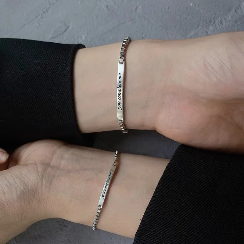 Couple Bracelets Silver Promise Bracelets For Couples Hand Chain Bracelet