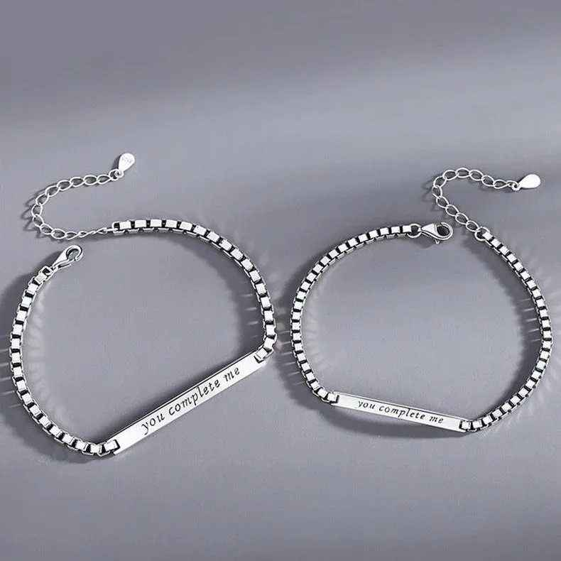 Couple Bracelets Silver Promise Bracelets For Couples Hand Chain Bracelet
